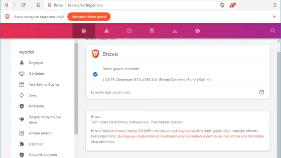 Brave Browser Ekran Görüntüsü 1