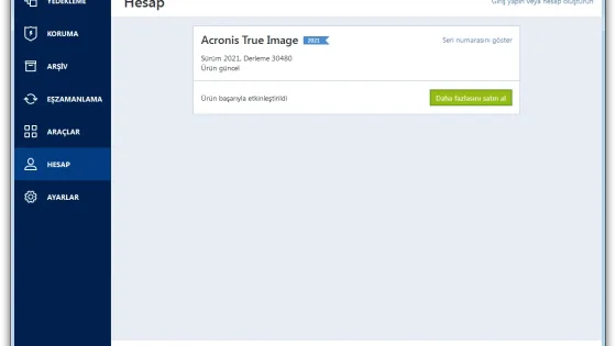 Acronis True Image Ekran Görüntüsü 1