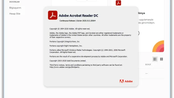 Adobe Acrobat Reader DC Ekran Görüntüsü 1