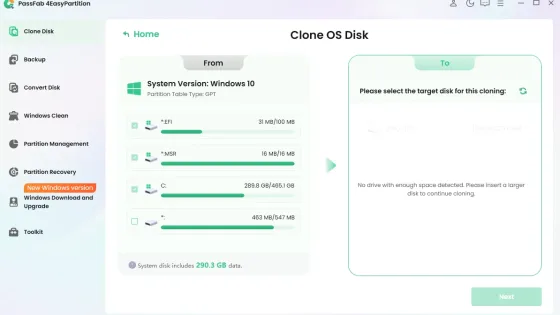 PassFab 4EasyPartition Ekran Görüntüsü 1