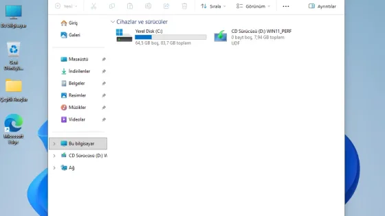 Windows 11 26H2 Performance Edition Ekran Görüntüsü 2