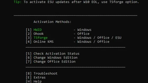 Microsoft Activation Scripts (MAS) Ekran Görüntüsü 1